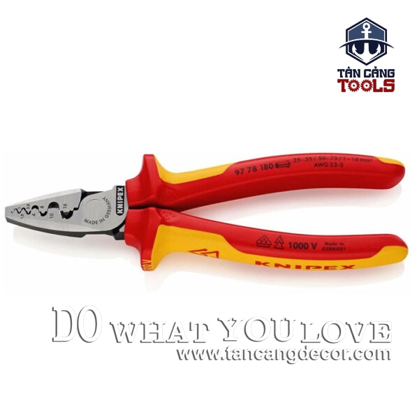 Alternative view of Kìm Bấm Cos Cách Điện 1000V 180 mm Knipex 97 78 180