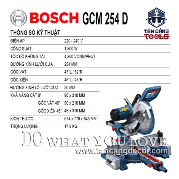 Alternative view of Máy Cưa Cắt Đa Góc Trục Trượt Bosch GCM 254D