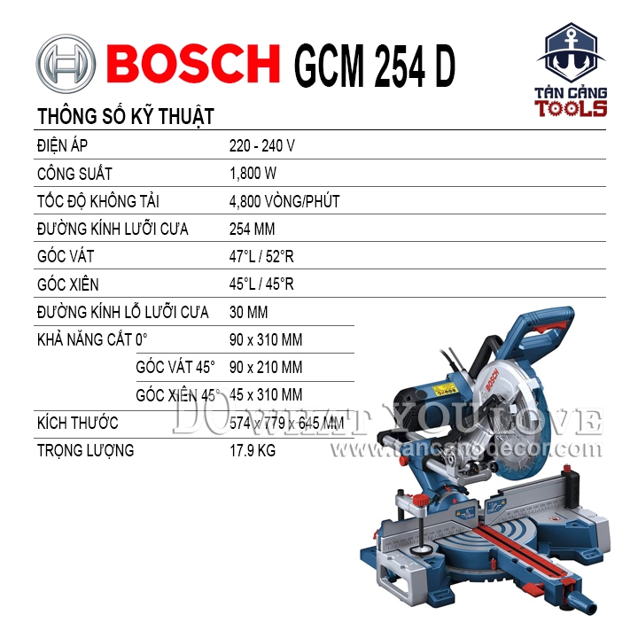 Máy Cưa Cắt Đa Góc Trục Trượt Bosch GCM 254D - Ảnh 2