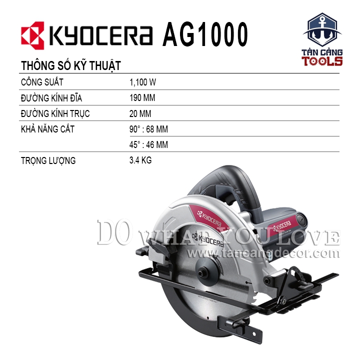Máy Cưa Đĩa 190mm Kyocera AW1910 1100W - Ảnh 2
