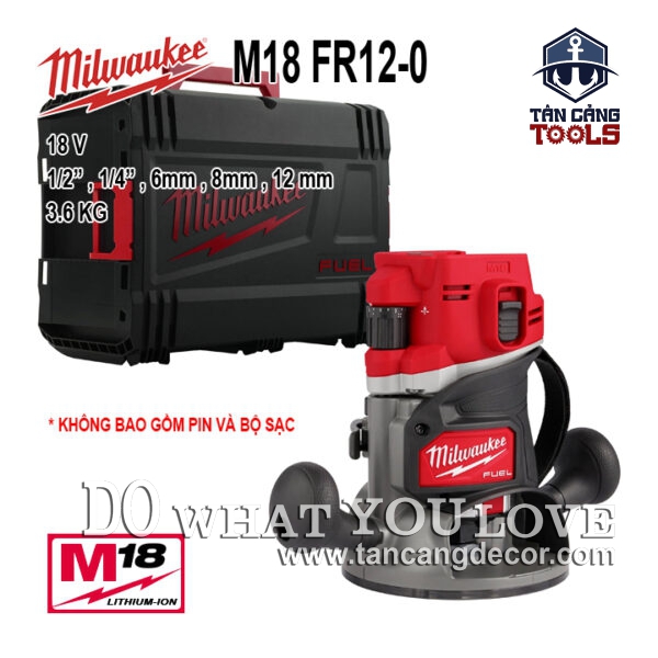 Máy Phay Cầm Tay Dùng Pin M18 Milwaukee FR12-0 ( Thân Máy )