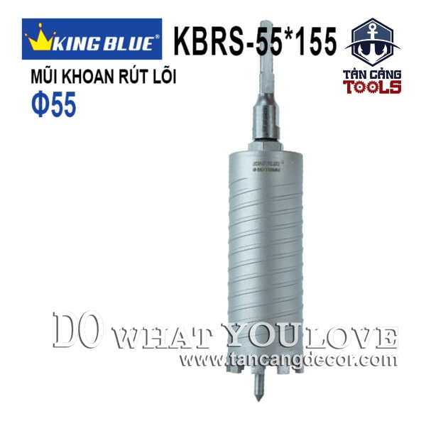 Mũi Khoan Rút Lõi Bê Tông 55 mm Kingblue KBRS-55*155