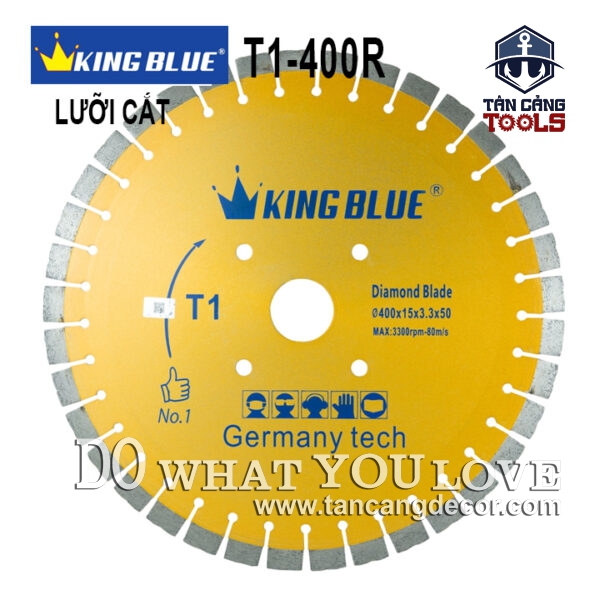 Lưỡi Cắt Đá Granite, Bê Tông 400 x 25.4 mm Kingblue T1-400R