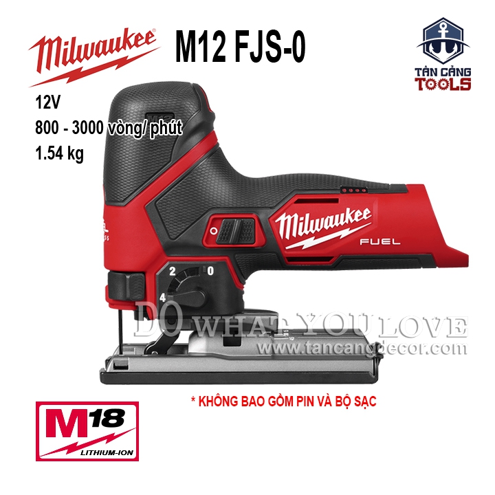Máy Cưa Lọng Dùng Pin Có 6 Cấp Điều Tốc M12 Milwaukee FJS-0
