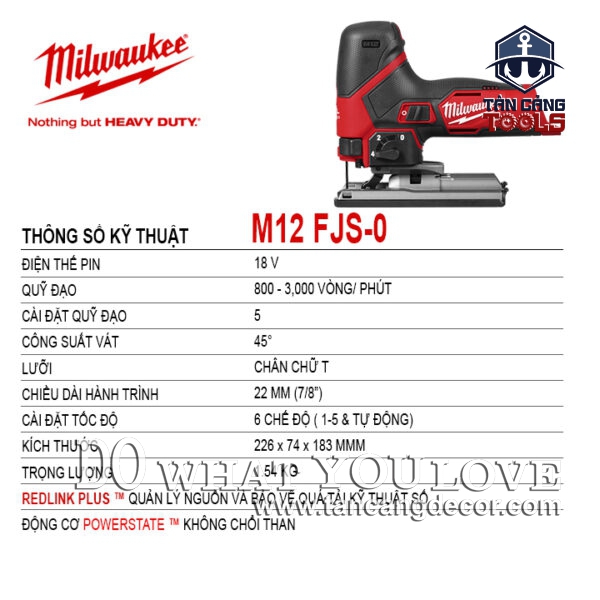 Alternative view of Máy Cưa Lọng Dùng Pin Có 6 Cấp Điều Tốc M12 Milwaukee FJS-0
