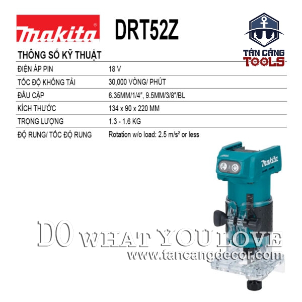 Alternative view of Máy Phay Dùng Pin 18V Makita DRT52Z ( Thân Máy )