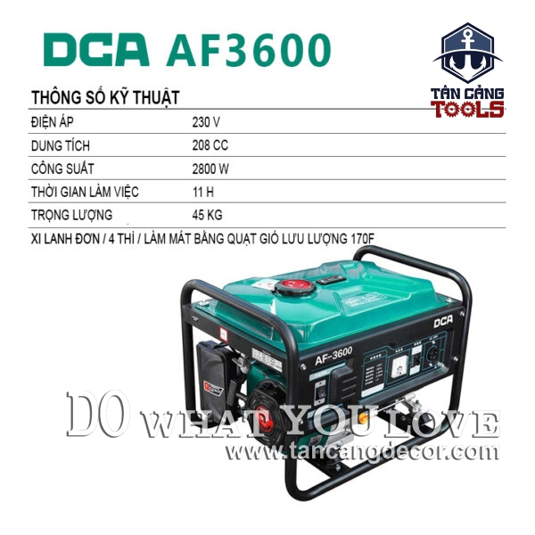Alternative view of Máy Phát Điện Dùng Xăng 2800W DCA AF3600