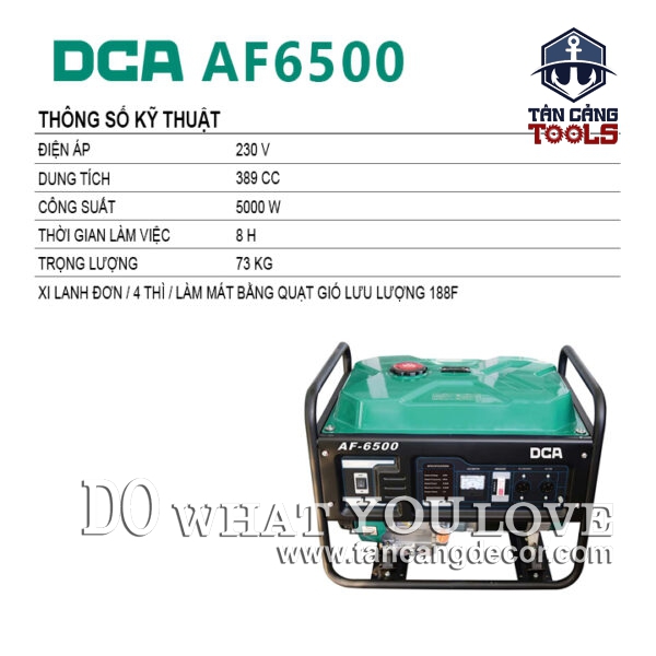 Alternative view of Máy Phát Điện Dùng Xăng 5000W DCA AF6500