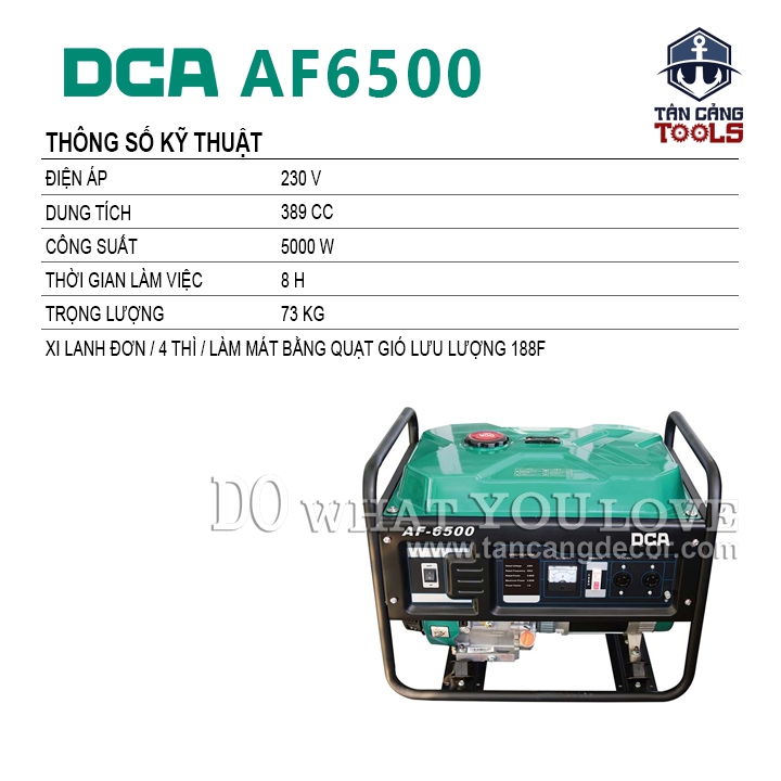 Máy Phát Điện Dùng Xăng 5000W DCA AF6500 - Ảnh 2