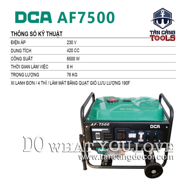 Alternative view of Máy Phát Điện Dùng Xăng 6500W DCA AF7500