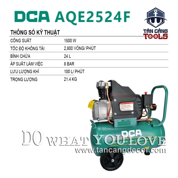 Alternative view of Máy Nén Khí Có Dầu 24 Lít 1500W DCA AQE2524F