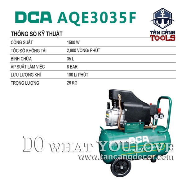 Alternative view of Máy Nén Khí Có Dầu 35 Lít 1500W DCA AQE3035F