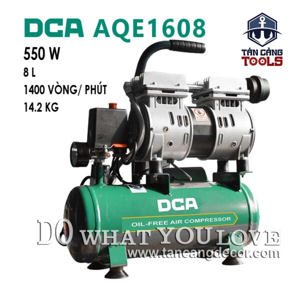 Máy Nén Khí Không Dầu 8 Lít 550W DCA AQE1608