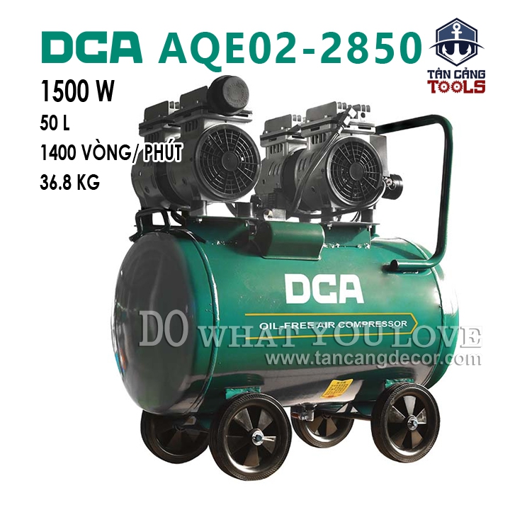 Máy Nén Khí Không Dầu 50 Lít 1500W DCA AQE02-2850