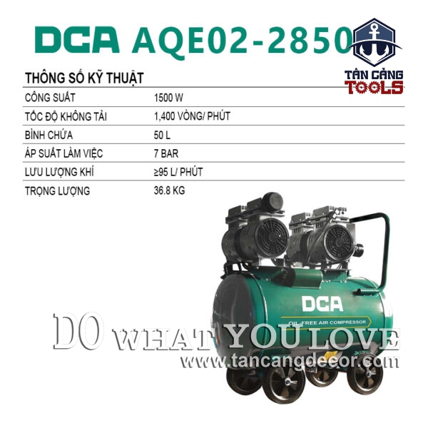 Alternative view of Máy Nén Khí Không Dầu 50 Lít 1500W DCA AQE02-2850