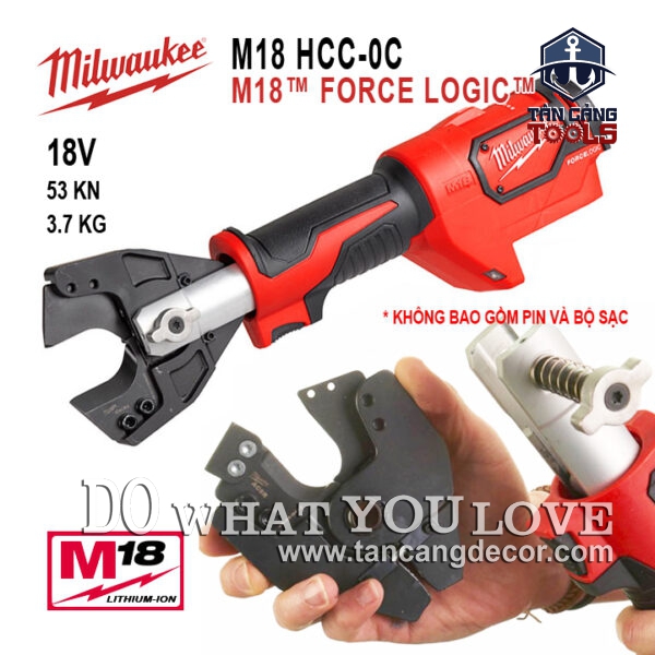 Máy Cắt Dây Cáp Đồng/Nhôm Lực 6 Tấn Milwaukee M18 HCC-0 M18™ FORCE LOGIC™