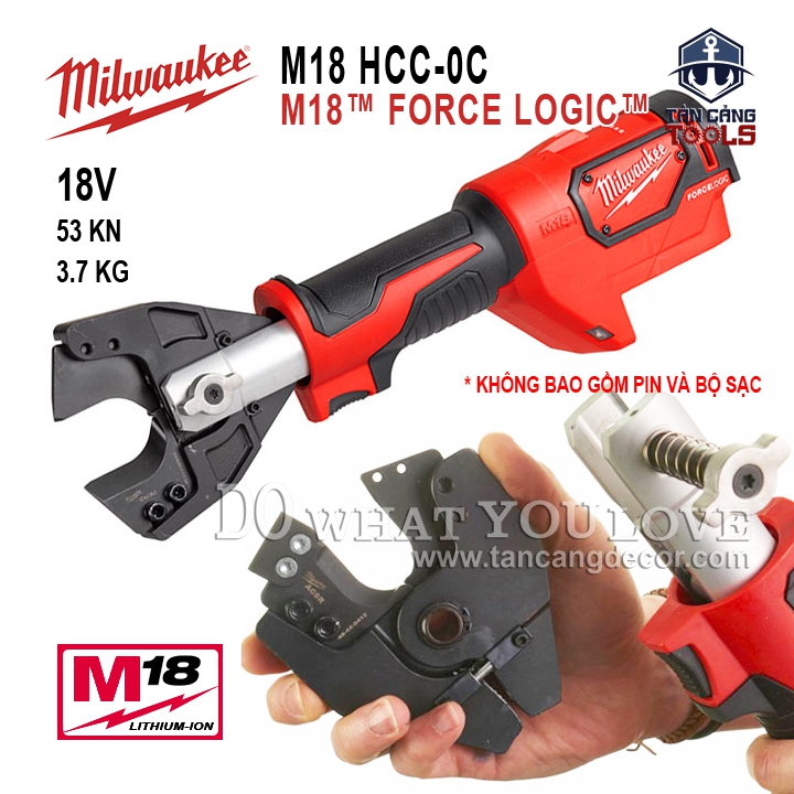 Máy Cắt Dây Cáp Đồng/Nhôm Lực 6 Tấn Milwaukee M18 HCC-0 M18™ FORCE LOGIC™