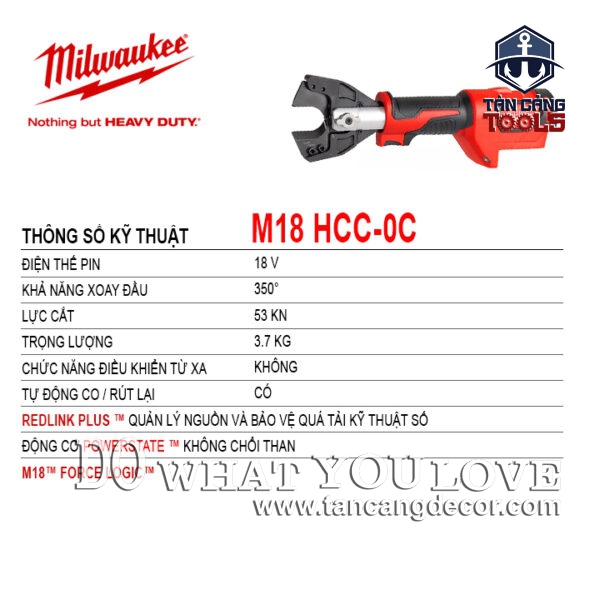 Alternative view of Máy Cắt Dây Cáp Đồng/Nhôm Lực 6 Tấn Milwaukee M18 HCC-0 M18™ FORCE LOGIC™