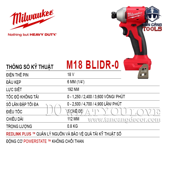 Máy Vặn Vít Milwaukee M18 BLIDR-0 - Ảnh 2
