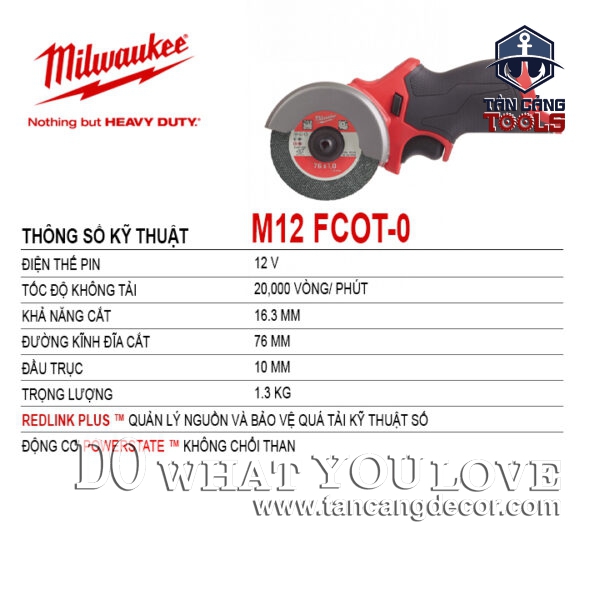 Alternative view of Máy Cắt Đa Năng 76mm Dùng Pin Milwaukee M12 FCOT-0X ( Thân Máy, Thùng Nhựa )