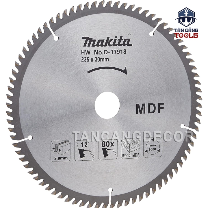 Lưỡi Cưa Gỗ Hợp Kim 235 x 30 mm x 80T Makita D-17918 - Ảnh 2