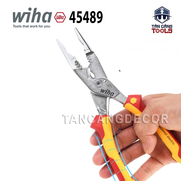 Kìm Đa Nẵng 8 In 1 Cách Điện 1000V 250 mm Wiha 45489