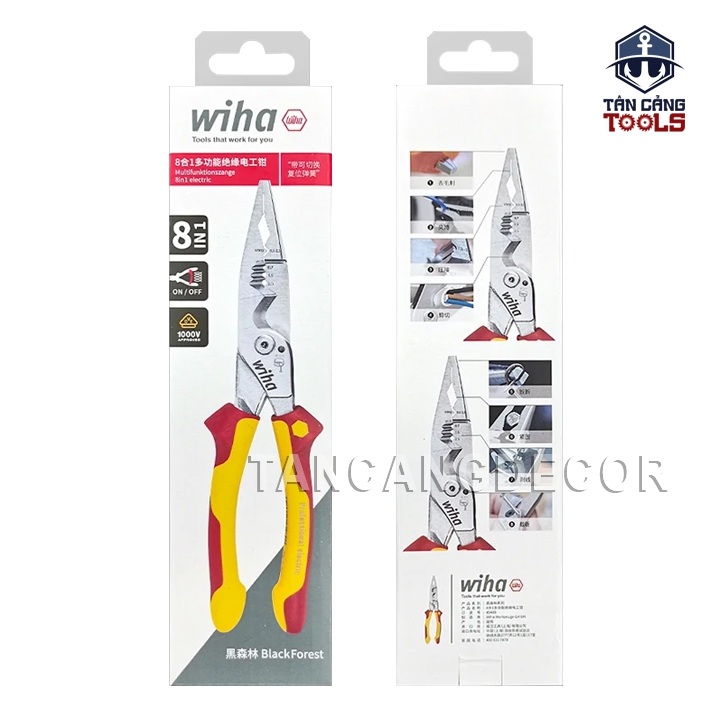 Kìm Đa Nẵng 8 In 1 Cách Điện 1000V 250 mm Wiha 45489 - Ảnh 2