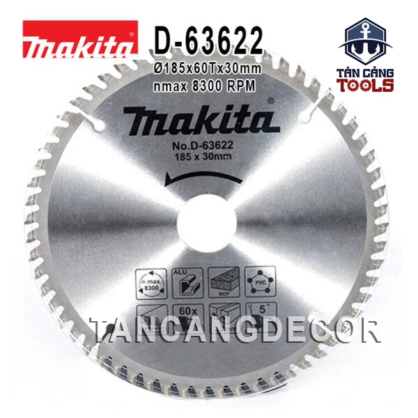 Lưỡi Cưa Gỗ Hợp Kim 185 x 30 mm x 60T Makita D-63622