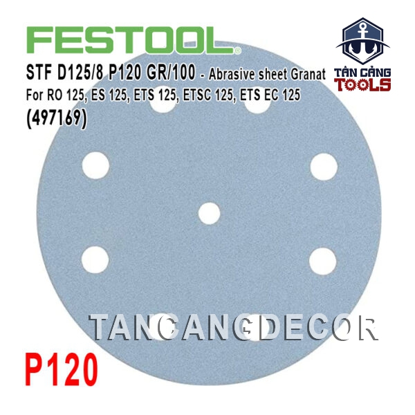 Giấy Nhám D125 Festool STF D125/8 P120 GR/100 (497169)