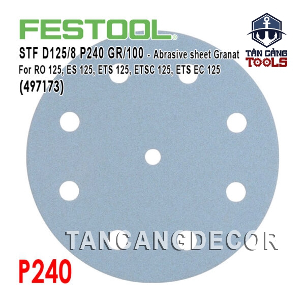 Giấy Nhám D125 Festool STF D125/8 P240 GR/100 (497173)