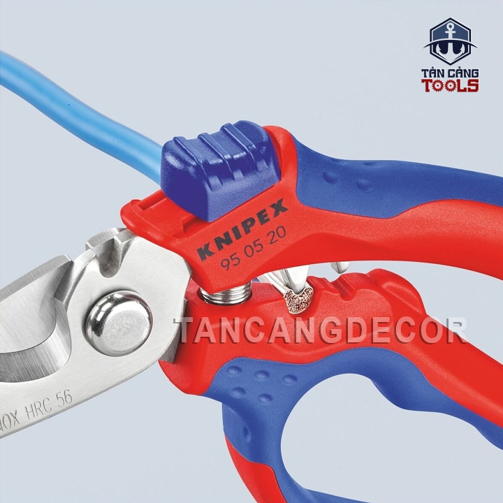 Kéo Cắt Dây Điện, Bấm Cos Pin Lưng Gù 160 mm Knipex 95 05 20 SB - Ảnh 12