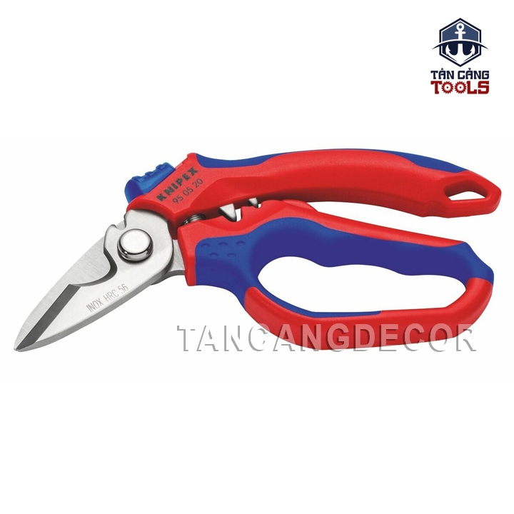 Kéo Cắt Dây Điện, Bấm Cos Pin Lưng Gù 160 mm Knipex 95 05 20 SB - Ảnh 3