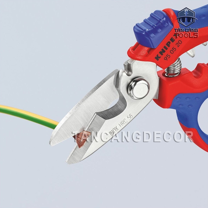 Kéo Cắt Dây Điện, Bấm Cos Pin Lưng Gù 160 mm Knipex 95 05 20 SB - Ảnh 5