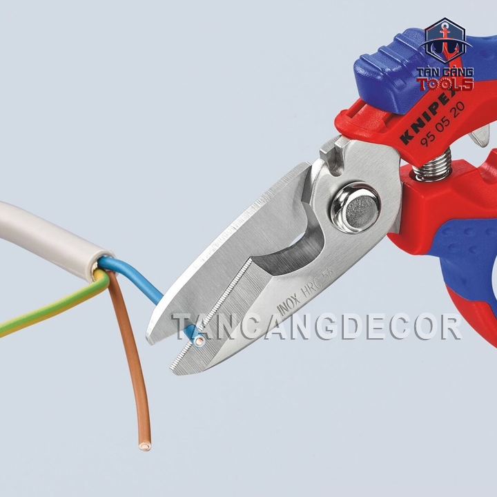 Kéo Cắt Dây Điện, Bấm Cos Pin Lưng Gù 160 mm Knipex 95 05 20 SB - Ảnh 6