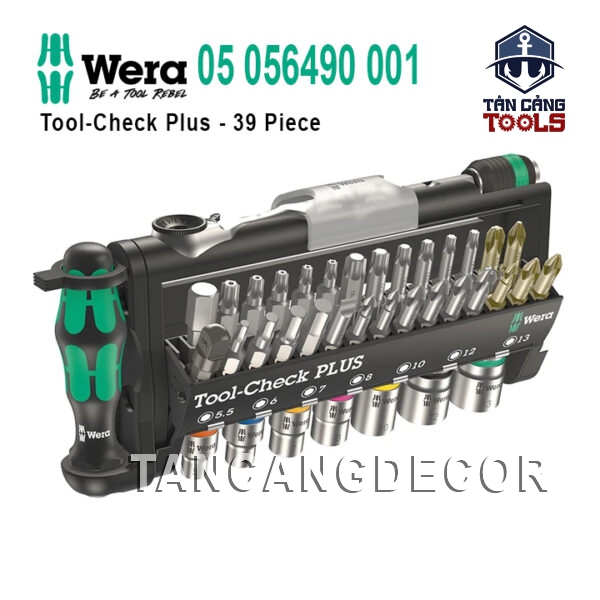 Bộ Vặn Vít 1/4 Và Đầu Khẩu 1/4 Inches 39 Chi Tiết CheckPlus Wera 05 056490 001