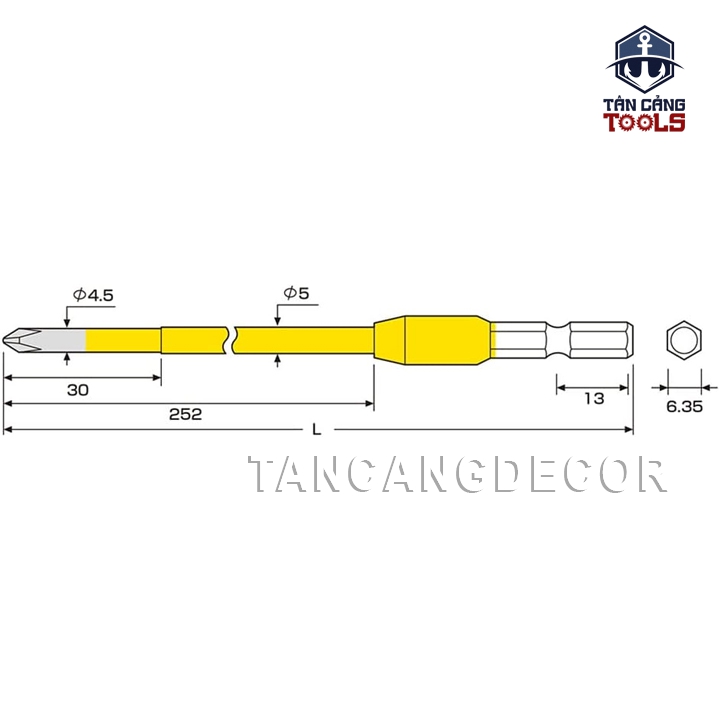 Mũi Bắt Vít PH2 300mm Anex ACMD-2300 ( Chuôi Dài ) - Ảnh 5