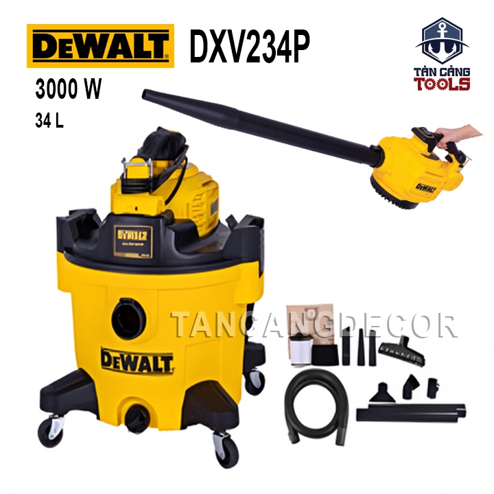 Máy Hút Bụi 3 Chức Năng Chuyển Đổi Máy Thổi Bụi 34 Lít 3000W Dewalt DXV234P