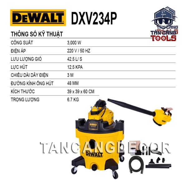 Alternative view of Máy Hút Bụi 3 Chức Năng Chuyển Đổi Máy Thổi Bụi 34 Lít 3000W Dewalt DXV234P