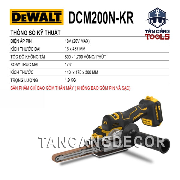 Alternative view of Máy Chà Nhám Băng 13 x 457 Mm Dùng Pin 18V Dewalt DCM200N ( Thân Máy )