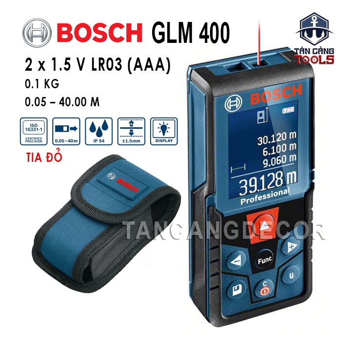 Máy Đo Khoảng Cách Điện Tử 40 Mét Tia Đỏ Bosch GLM400