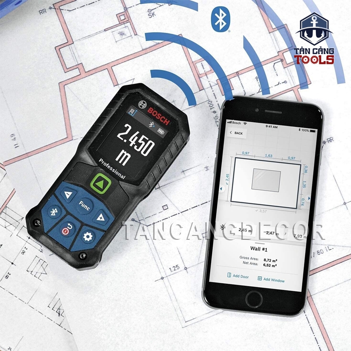 Thước Đo Khoảng Cách Điện Tử 50 Mét Tia Xanh Bosch GLM50-27CG ( Dùng Ngoài Trời, Kết Nối Bluetooth ) - Ảnh 3