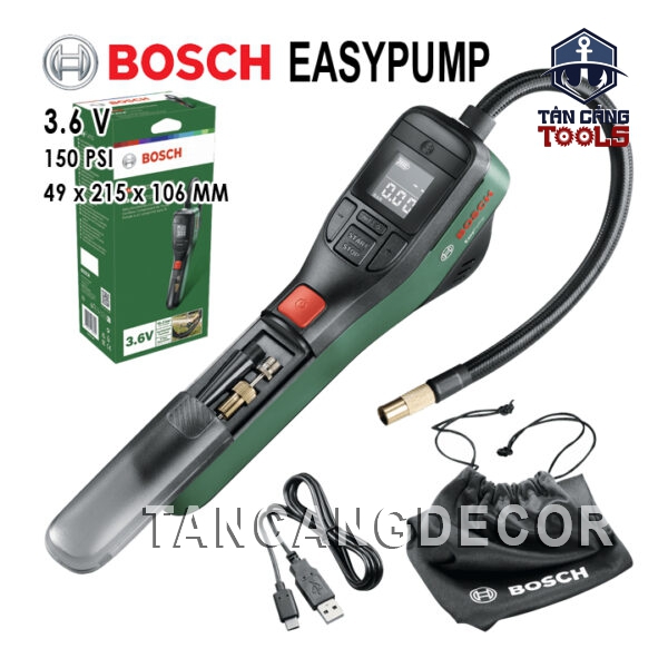 Máy Bơm Hơi Mini Dùng Pin Bosch Easy Pump 0603947080
