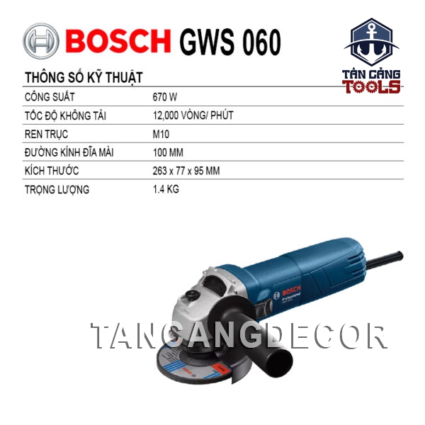 Alternative view of Máy Mài Góc 100 mm Bosch GWS 060 670W ( Công Tắc Hông )
