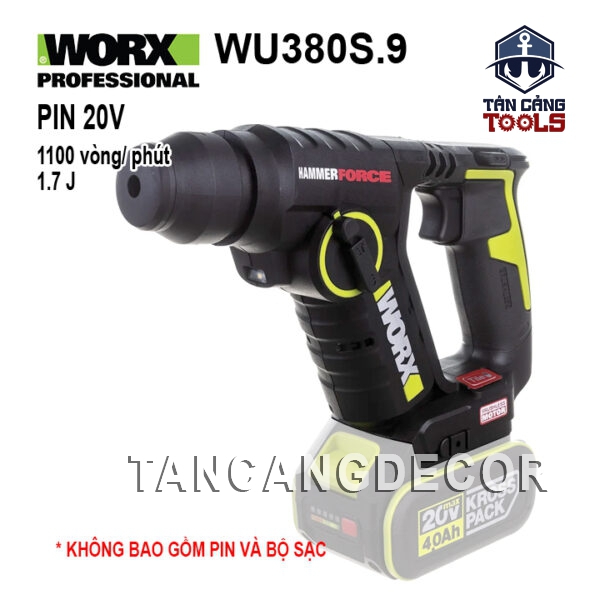 Máy Khoan Bê Tông 2 Chế Độ Dùng Pin 20V Worx WU380S.9 ( Thân Máy )