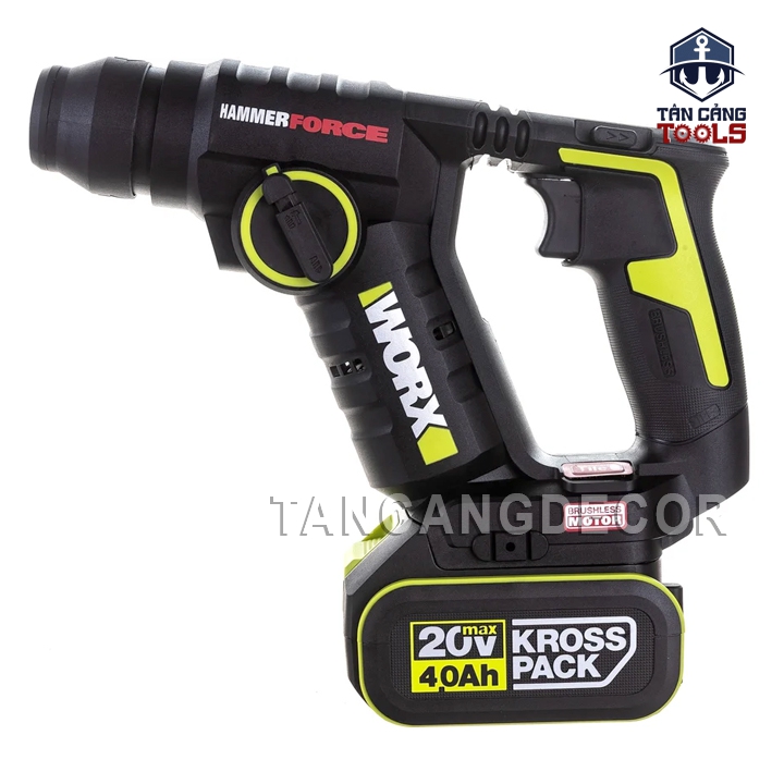 Máy Khoan Bê Tông 2 Chế Độ Dùng Pin 20V Worx WU380S.9 ( Thân Máy ) - Ảnh 3