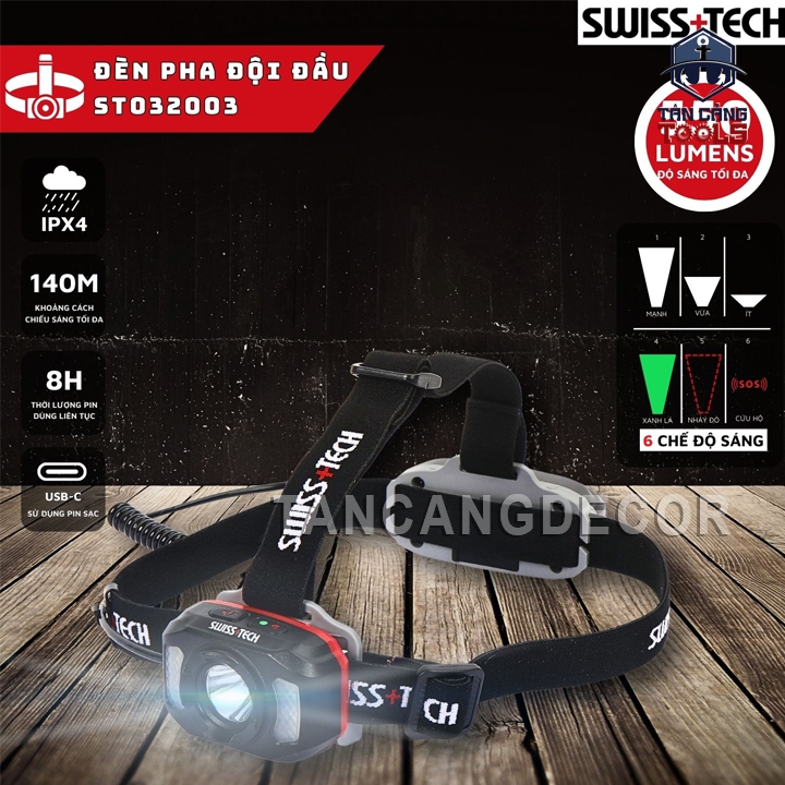 Đèn Đội Đầu 550 Lumens 140 Mét Swiss+Tech ST032003 - Ảnh 2