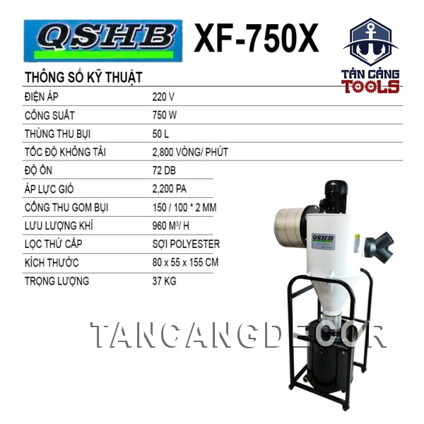 Alternative view of Máy Hút Bụi Trung Tâm Mini QSHB XF750S 750W