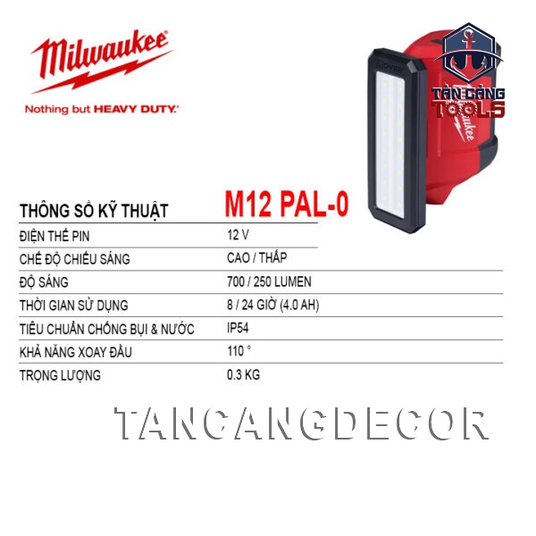 Alternative view of Đèn Pin Dạng Trục Xoay Dùng Pin Milwaukee M12 PAL ( Thân Máy )
