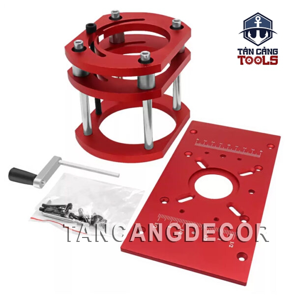 Bộ Cử, Mặt Gá Nâng Hạ Máy Phay Cầm Tay Nhôm Anode - Đường Kính Máy 65 mm