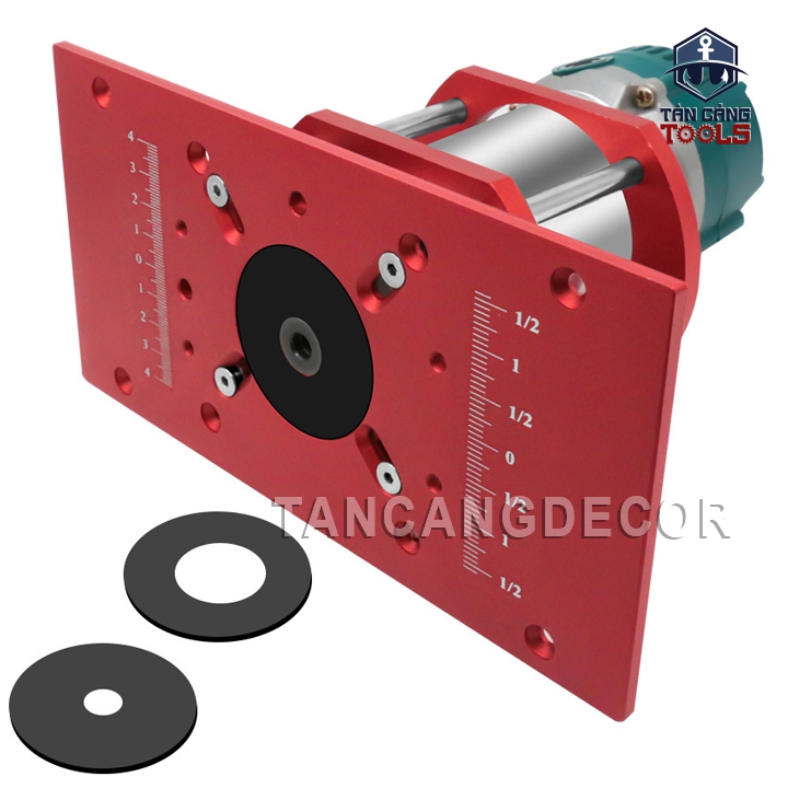 Bộ Cử, Mặt Gá Nâng Hạ Máy Phay Cầm Tay Nhôm Anode - Đường Kính Máy 65 mm - Ảnh 2